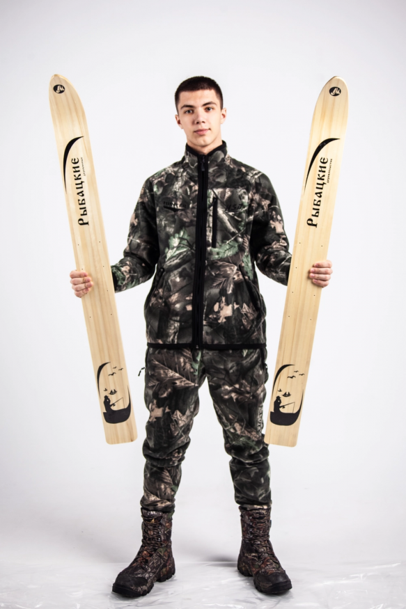 Лыжи РЫБАЦКИЕ, дерево, длина 125 см, ширина 110 мм