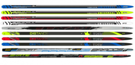 Лыжи беговые STC 200 см, дерево-пластик, с насечкой